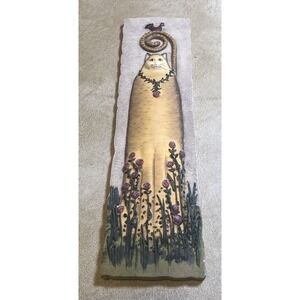 Cat Wall Plaque - Signed E. Smithson - Snow Rose Resin Vintage Retro 1990